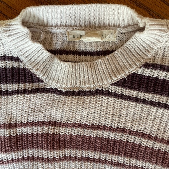 Aeropostale Cropped Striped Sweater Size Small - Picture 3 of 8